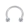 Venda Quente Europeia e Americana G23 Titânio Zircônia Argola para Septo Nasal Argola de Nariz Rosqueável Argola Aberta Joia para Piercing