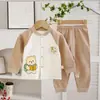 Conjunto de Bebé Primavera Otoño Algodón de Alta Calidad Lindo Súper Adorable Cárdigan sin Etiquetas Ropa Exterior Separada Estilo Nuevo Unisex Conjunto de Dos Piezas para Bebé