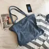 Bolsa de Mezclilla Lavada Retro Personalizada, Bolsa de Hombro de Lona tipo Tote, Bolsa de Mezclilla Publicitaria Personalizada para Compras