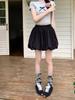 Calça Pumpking Slimming de Cintura Alta Linha A Casual Shorts Bolha Lanterna Nuvens Negras Calça Botão Feminina Verão