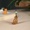 Gato Casual Gatinho Fofo Pingente de Celular Pingente Criativo Acessórios de Pingente Chaveiro Presente Artesanato em Madeira