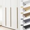 Moderno simple negro aleación de aluminio manija invisible cajón gabinete puerta de armario manija accesorios de muebles herrajes mayoreo