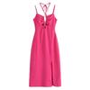 Aliexpress 2025 Verano Nuevo Estilo Europeo y Americano Sexy Ajustado Espalda Descubierta Estilo Lencería Vestido para Mujer con Tirantes Finos de Espagueti Longitud Media