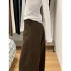 Calças Marrons de Perna Larga para Mulheres, Jeans de Corte Reto para Corpo em Formato de Pera, Calças de Perna Larga Emagrecedoras Plus Size