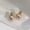 Corea del Sur pendientes de burbuja pequeña color champán para mujer 2024 nuevos pendientes simples de alto sentido temperamento joyería para orejas venta al por mayor