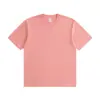 Camiseta de algodón puro de verano de 230 g para hombre, color liso, cuello redondo, manga corta, algodón peinado casual de alta resistencia, unisex, ajuste regular en los hombros
