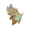 Colección de Monumentos de la Ciudad Imanes Metálicos para Refrigerador Turísticos, Culturales y Creativos Pintura Magnética para Cocina Imanes Magnéticos para Refrigerador