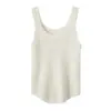 Nova Camisola de Malha de Caxemira Outono/Inverno 2026 para Mulheres, Regata sem Mangas com Decote U, Camisa Base Confortável e Amiga da Pele para Mulheres