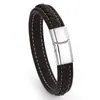 Pulsera de Cuero Tejido Multicapa para Hombre de Venta Caliente Transfronteriza en Aliexpress Pulsera de Moda Personalizada con Cierre Magnético Venta al por Mayor