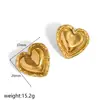 Pendientes de Corazón Tridimensionales de Lujo Nicho Retro Francés Dulce Temperamento Moda Simple Estilo Pendientes de Tachuela en Forma de Corazón para Mujeres