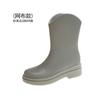 Botas de lluvia japonesas de gama media, zapatos de goma para mujer, botas de agua antideslizantes, botas de agua con suela gruesa, botas de lluvia cortas con forro polar, transfronterizas