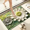 Tapete de Chão de Lama Diatomácea Floral Americano Banheiro Absorção de Água Secagem Rápida Antiderrapante Resistente à Sujeira Resistente ao Desgaste Sem Rachaduras Sem Deformação Tapete