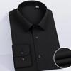 Camisa de Modal Masculina Manga Longa Absorção de Umidade Respirável Anti-Amassar Negócios Outono Elástica Camisa Branca Masculina