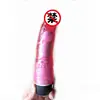 Productos sexuales para adultos juguetes sexuales TPE Cristal un solo vibrador A 19CM pene raíz masculina vibración juguetes sexuales