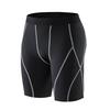 Mallas deportivas al por mayor para hombre, para correr, fitness, baloncesto, pantalones cortos de manga corta multilínea, de secado rápido, transpirables, de compresión