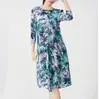 Roupa Estilo Resort de Luxo Shenzhen Nanyou para Mulheres, Roupa Plus Size, Vestido Versátil de Comprimento Médio Solto Estampado Issey Miyake