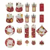 Año Nuevo 2024 20 gato de la suerte con aceite rojo que gotea seguro feliz colgante joyería DIY materiales de accesorios con cuentas