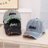 Gorra de Béisbol de Mezclilla para Niños, Sombrero de Sol Roto Personalizado Estilo Americano, Gorra Moderna Nueva de Primavera y Verano para Niños de 3 a 10 Años