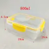 Caixa de armazenamento para geladeira de grau alimentício, caixa plástica selada para congelador para frutas, caixa de porcionamento para cozinha, caixa de armazenamento transparente para uso doméstico