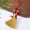 Escoba dorada y pluma dorada colgante de nominación de alto rango para bolso de teléfono móvil DIY llavero accesorio creativo colgante al por mayor