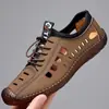Zapatos para Hombre con Suelas de Goma, Sandalias Huecas de Verano Casual de Negocios para Hombre, Zapatos de Conducir Antideslizantes Resistentes al Desgaste para Hombre, Zapatos de Cuero Perforado