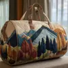 2026 Novo Modelo Transfronteiriço Estilo Pintura a Óleo Série 1 Curta Distância Portátil Acolchoada Bolsa de Viagem Multifuncional Esportiva Fitness