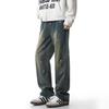 Calça Jeans Splash Ink Masculina 2025 Nova Moda Outono e Inverno Marca Fashion Solta Estilo Americano High Street Lavada Velha Reta