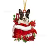 2023 nuevo creativo transfronterizo adornos de perro muñeco de nieve de Navidad adornos planos acrílicos para coche decoraciones de Navidad