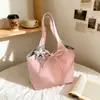 Bolsa de Pano Estilo Coreano Cheia de Estrelas 2026 Verão Feminina Estilo Preguiçoso para o Trabalho Grande Capacidade Versátil do Dia a Dia Casual Bolsa de Ombro Tote