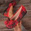 Novos Sapatos Femininos de Tecido Plano, Estilo Retrô Transfronteiriço, Tamanho Grande, Bico Raso, Laço, Sapatos Casuais Preguiçosos para Trabalho, Ebay