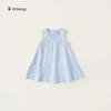 Vestido Chaleco Niña Ropa Infantil Youbao 2026 Verano Bordado de Lazo Infantil Vestido sin Mangas Color Sólido Estilo Fresco