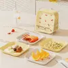 Plato Cuadrado de Plástico para Snacks Casero Plato Coreano para Huesos de Cereza Plato para Snacks de Frutas Fruta Deshidratada Plato para Desechos de Huesos de Mesa de Comedor