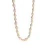Collar de perlas de agua dulce barrocas con cuentas de cobre espaciadoras para mujer, collar de moda con cadena para la clavícula de perla irregular