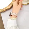 Pulseira de Metal com Pedras de Diamante Céu Estrelado para Apple iWatch 9 / Apple Watch S10/S11 Pulseira de Relógio Feminina Compatível com 38-49mm