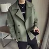 Gabardina Corta para Hombre 2020 Otoño e Invierno Nueva Abrigo de Lana para Hombre Moda Coreana Elegante Estilo Británico Abrigo de Lana