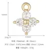 Colgante de trébol de la suerte vintage con circonita microincrustada enchapado en cobre de 14K, colgante pequeño de diamantes completos, accesorios para pulsera, collar, pendientes DIY