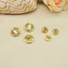 Botões Metálicos Retangulares e Redondos com Strass de Resina Fuguang para Casacos, Jaquetas e Camisas Femininas - Acessórios para Vestuário