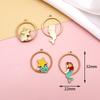 Pendientes de aleación con aceite de goteo de la serie Princesa, material de bricolaje, dibujos animados de gato, póker, conejo mágico, accesorios de joyería, colgante