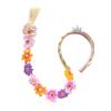 Diadema de Princesa Cabeza de Niña Transfronteriza de Amazon Corona Infantil Accesorios para Trenza de Cabello Largo Trenza Peluca de Flor de Cabello Largo