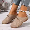 Novas Sandálias de Verão Fechadas Transfronteiriças 2026 para Mulheres, Sandálias de Solado Grosso, Tamanho Grande Casuais Fechadas Sem Costas Meia-Chinelo Sapatos Preguiçosos