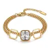 Pulsera popular de titanio y acero estilo ins, moderna, versátil, corazón, mariposa, estrella, geométrica, de acero inoxidable, joyería para la mano