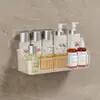 Estante de Almacenamiento para Montar en la Pared sin Taladro para Baño, Inodoro, Lavabo, Cocina y Organizador de Cosméticos