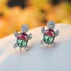 Desejo Transfronteiriço Criativo Estilo Europeu e Americano Animal Marinho Tartaruga Brincos de Zircônia Brincos de Animal Brincos de Diamante