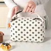 Bolsa de almuerzo de pana colorida para estudiantes y trabajadores de oficina, bolsa de almuerzo portátil linda, impermeable, aislada, bolsa térmica