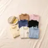 Camada base infantil de fleece com gola alta parcial, unissex, para outono e inverno, roupa íntima quente, adequada para crianças mais velhas, roupas de outono, roupas íntimas e blusas, atacado