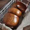 Ensaladera Natural China de Madera para Niños y Adultos Tazón de Arroz Tazón de Madera Maciza Grande y Pequeño Tazón para Sopa Tazón para Fideos Vajilla para el Hogar