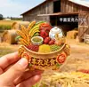 Novo Ímã de Geladeira de Acrílico Estilo Chinês de Prosperidade e Abundância com Grãos e Cereais para Decoração de Casa, Pequeno Presente Atacado