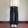 Pantalones casuales holgados talla grande 2026 para hombre, cintura elástica, pantalones de trabajo, tie-dye, plisados, pierna recta, multibolsillos, otoño