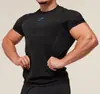 Amazon Comercio Exterior Ropa Deportiva para Hombre de Manga Corta GYM Fitness Running Entrenamiento Elástica Moda Estampada Camiseta de Cuello Redondo