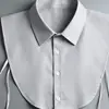 Cuello Falso para Hombre y Mujer Algodón Cuello de Camisa de Vestir Combinable Ropa de Trabajo Profesional Vestido Casual para Otoño, Invierno y Primavera con Cruz de Cuello Falso